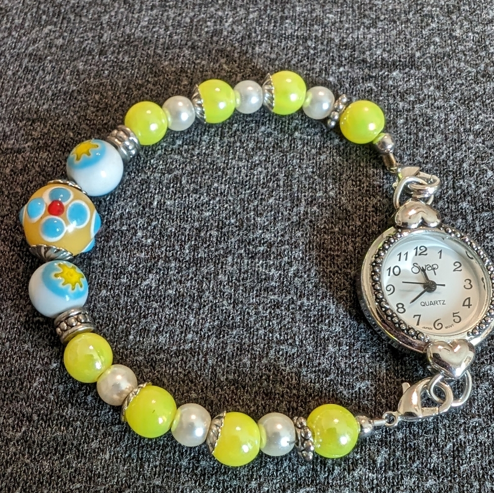 Vintage Beaded and Pearl Watch